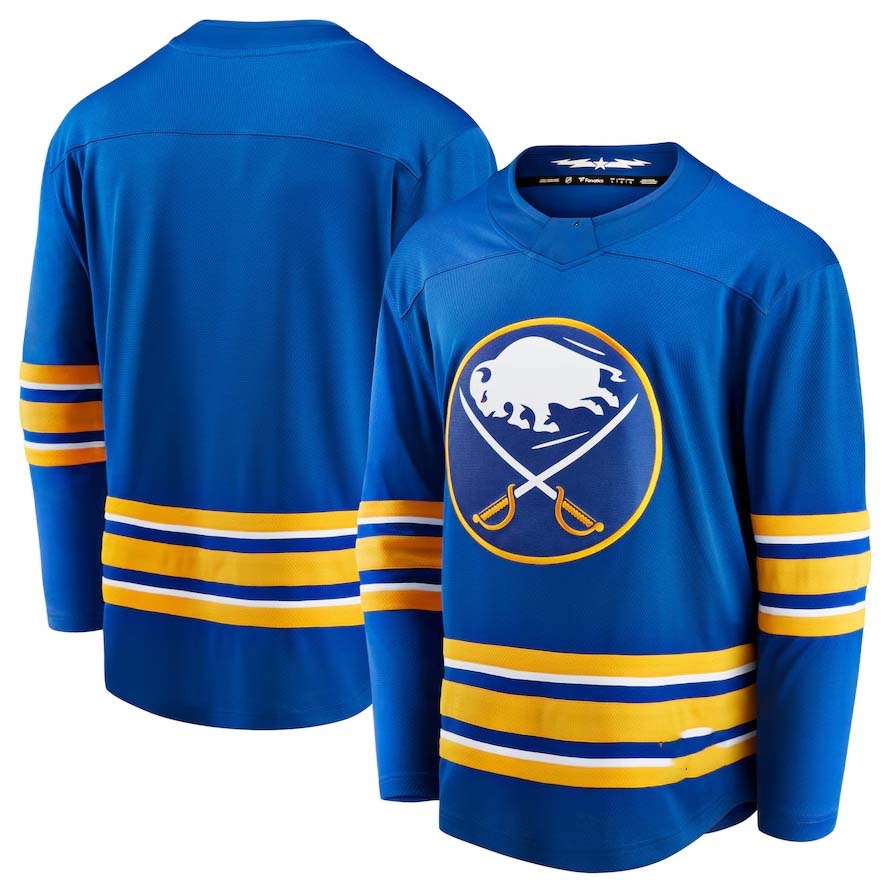 B.Sabres Fanatics Home Breakaway Jersey - Royal Stitched American Hockey Jersey UNEC