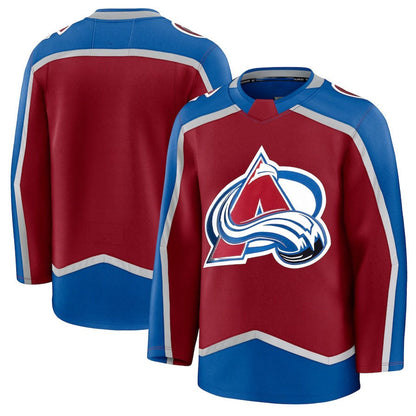 C.Avalanche Fanatics Home Premium Jersey - Burgundy Stitched American Hockey Jersey UNEC
