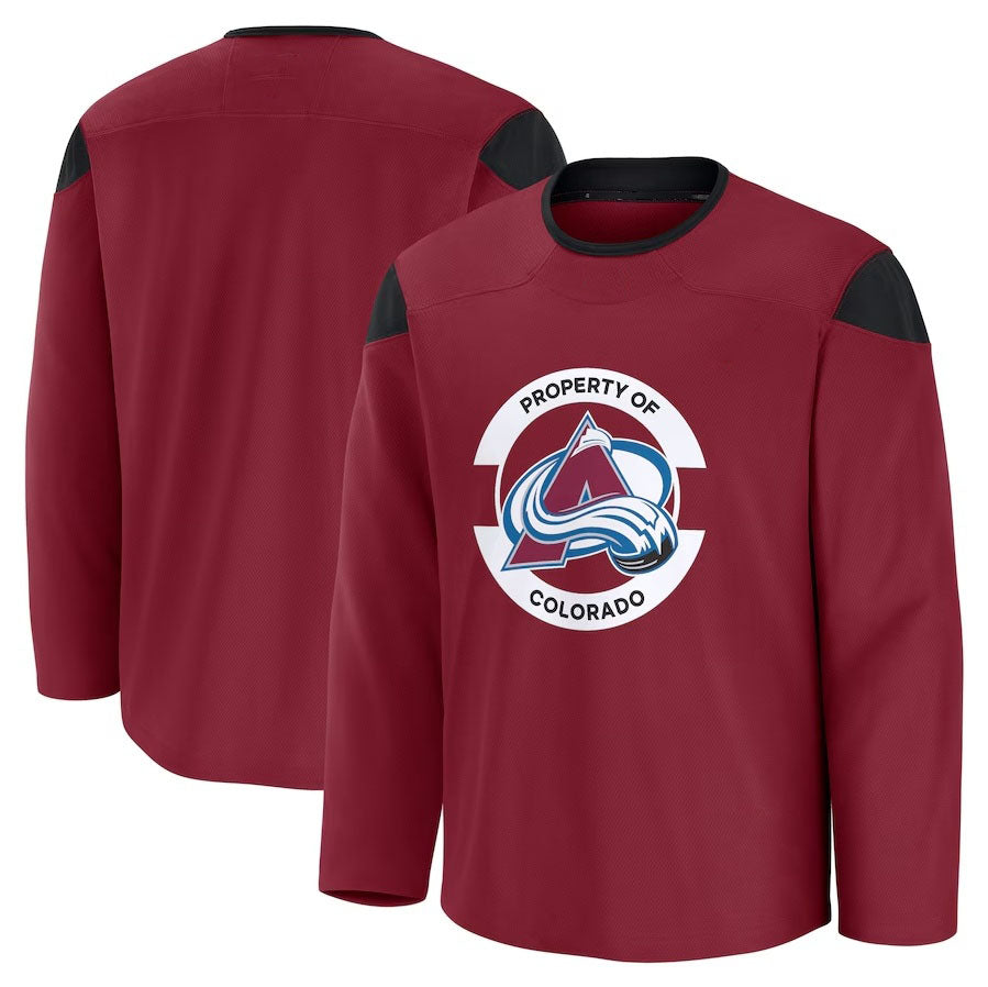 C.Avalanche Fanatics Team Practice Jersey - Burgundy Stitched American Hockey Jersey UNEC