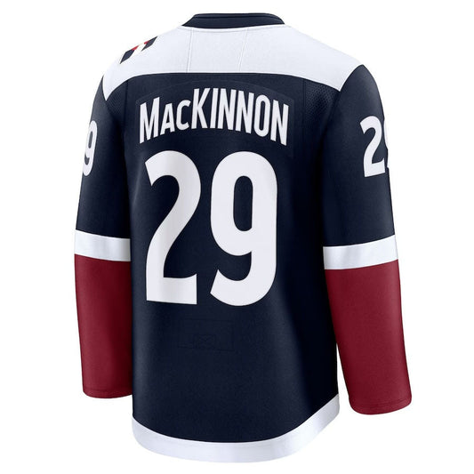 C.Avalanche #29 Nathan MacKinnon Fanatics Alternate Premium Jersey - Navy Stitched American Hockey Jersey UNEC