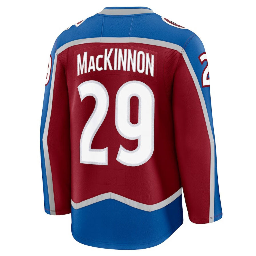 C.Avalanche #29 Nathan MacKinnon Fanatics Home Premium Jersey - Burgundy Stitched American Hockey Jersey UNEC