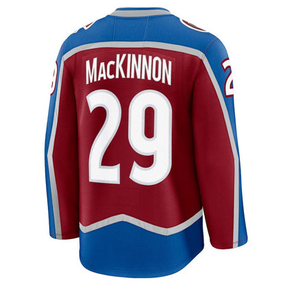 C.Avalanche #29 Nathan MacKinnon Fanatics Home Premium Jersey - Burgundy Stitched American Hockey Jersey UNEC