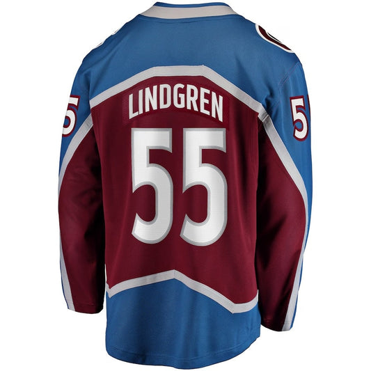 C.Avalanche #55 Ryan Lindgren Fanatics Home Breakaway Jersey - Burgundy Stitched American Hockey Jersey UNEC