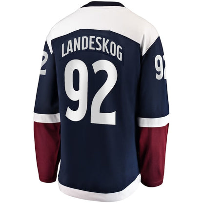 C.Avalanche #92 Gabriel Landeskog Fanatics Premier Breakaway Player Jersey - Navy Stitched American Hockey Jersey UNEC