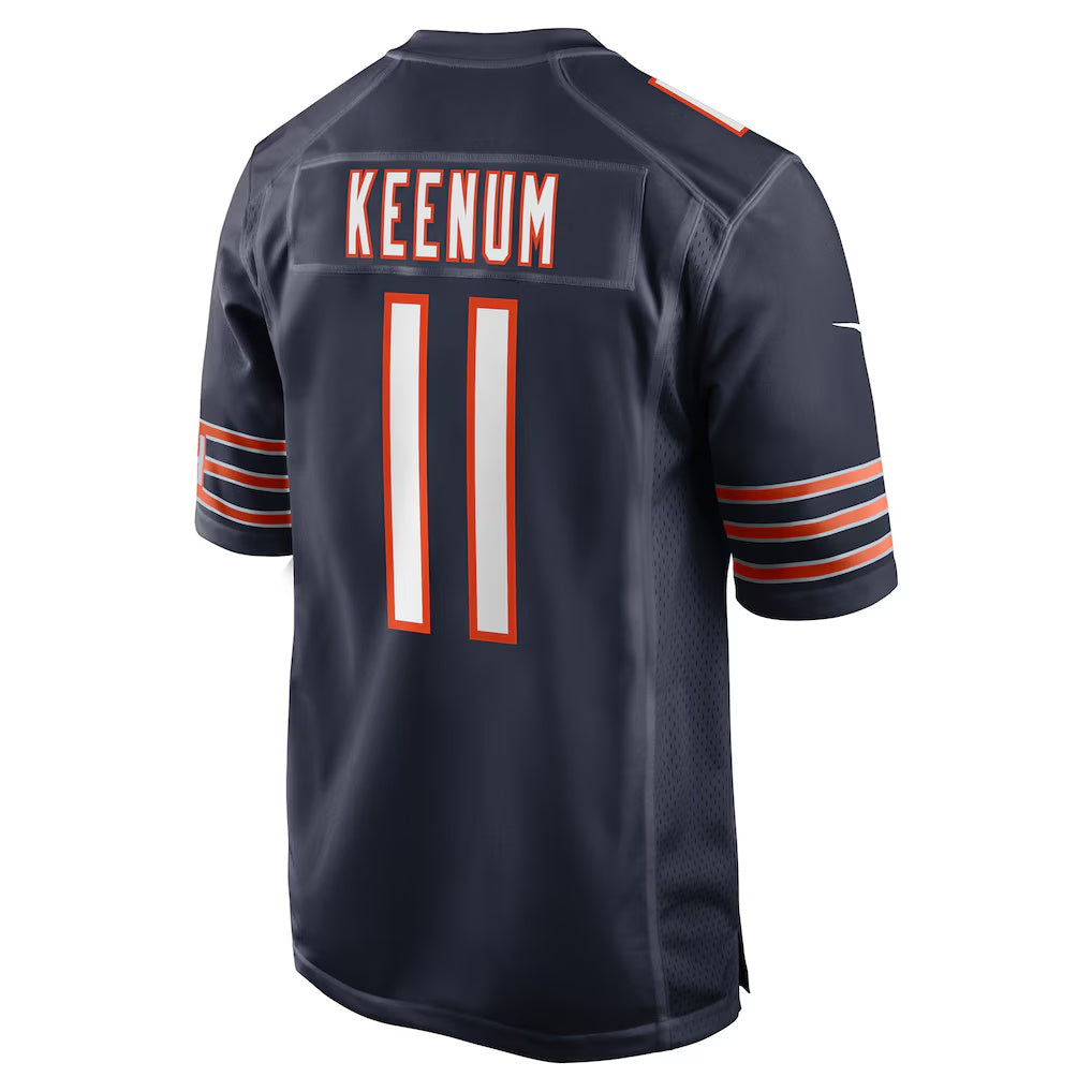 C.Bears #11 Case Keenum Navy Team Game American Football Jerseys UNEC