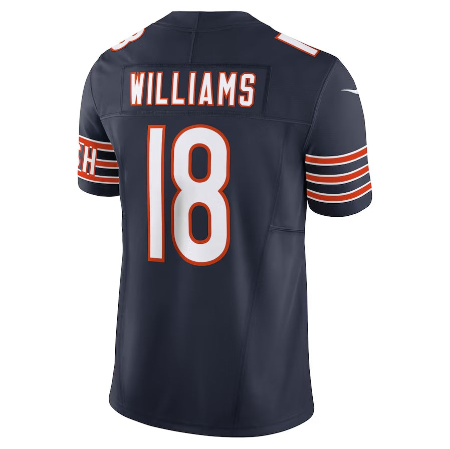 C.Bears #18 Caleb Williams Navy Vapor F.U.S.E. Limited American Football Jerseys