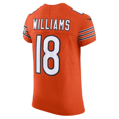 C.Bears #18 Caleb Williams Orange Alternate Vapor F.U.S.E. Elite American Football Jerseys