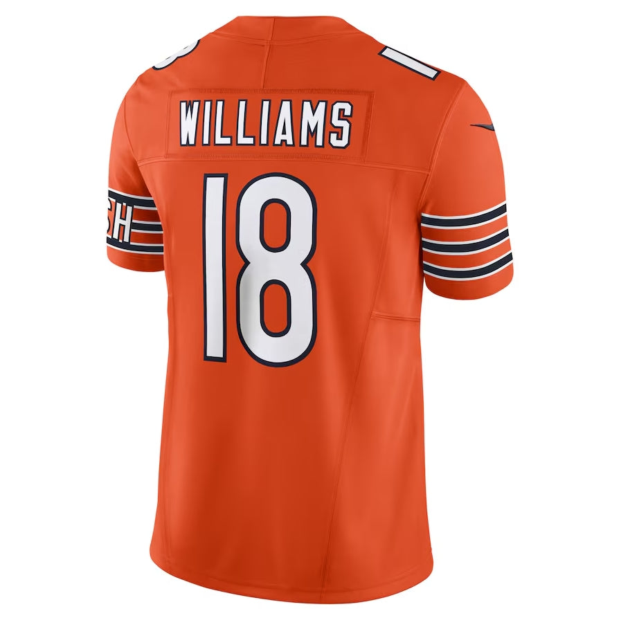 C.Bears #18 Caleb Williams Orange Vapor F.U.S.E. Limited American Football Jerseys