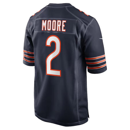 C.Bears #2 D.J. Moore Navy Team Color Game American Football Jerseys
