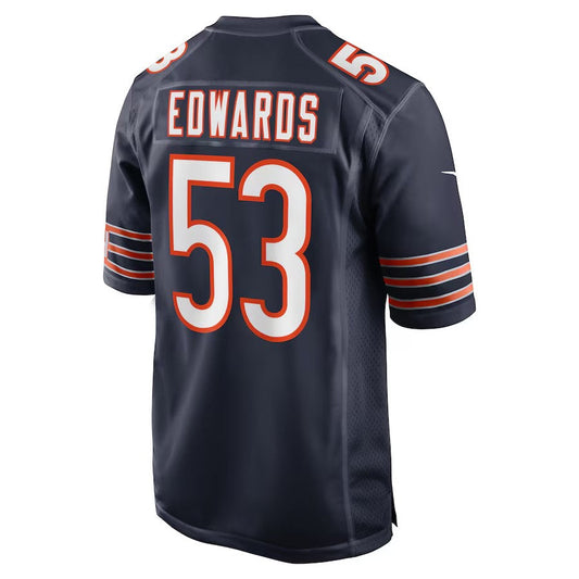 C.Bears #53 T.J.Edwards Navy Game American Football Jerseys