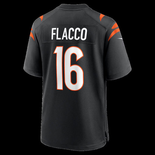 C.Bengals #16 Joe Flacco Black Team Game American Football Jerseys UNEC