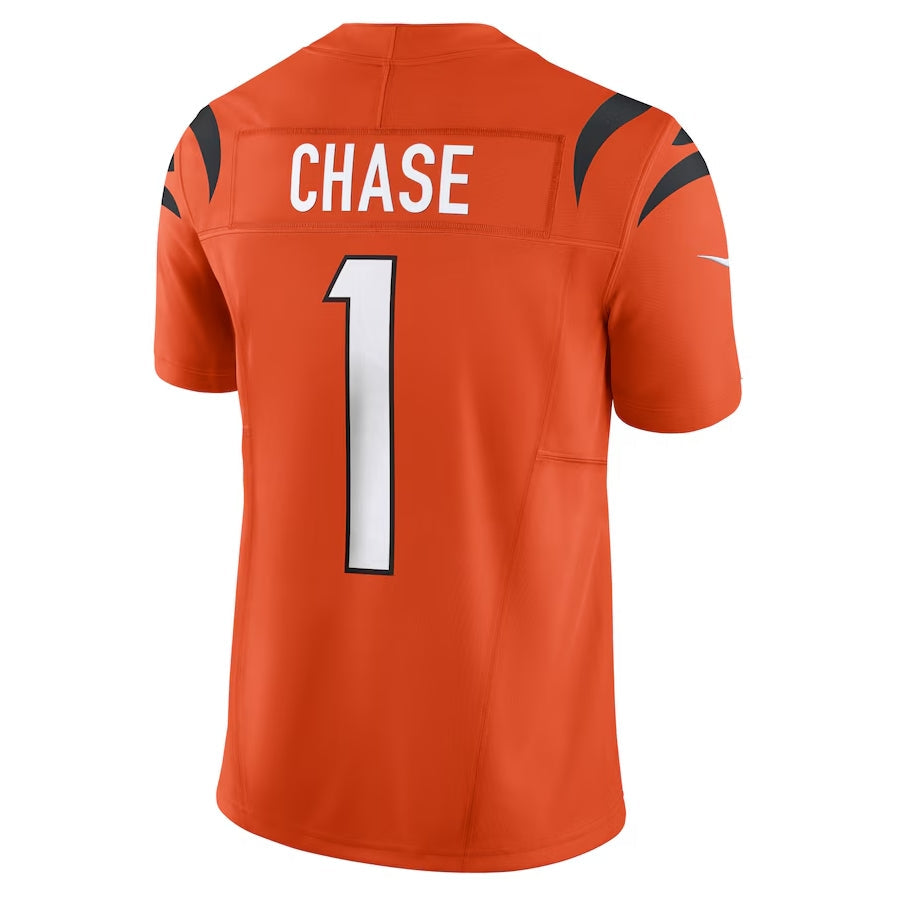 C.Bengals #1 Ja'Marr Chase Orange Vapor F.U.S.E. Limited Stitched American Football Jerseys