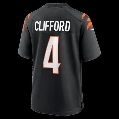 C.Bengals #4 Sean Clifford Black Team Game Stitched American Football Jerseys UNEC