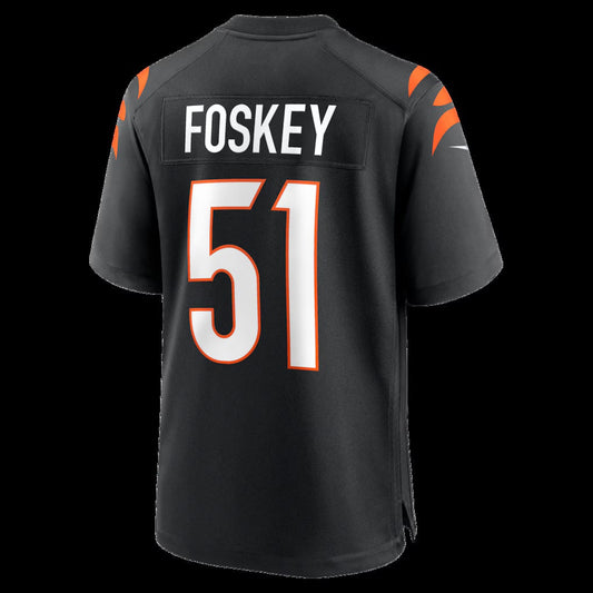 C.Bengals #51 Isaiah Foskey Black Team Game American Football Jerseys UNEC