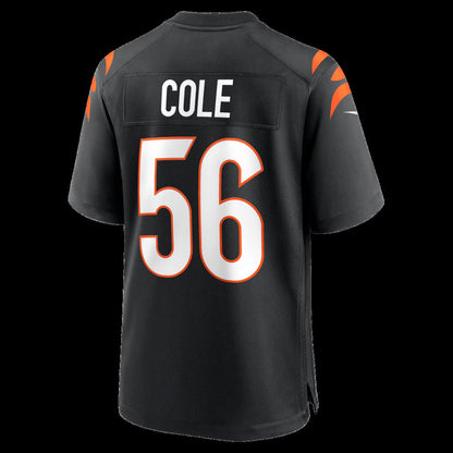 C.Bengals #56 Myles Cole Black Team Game American Football Jerseys UNEC