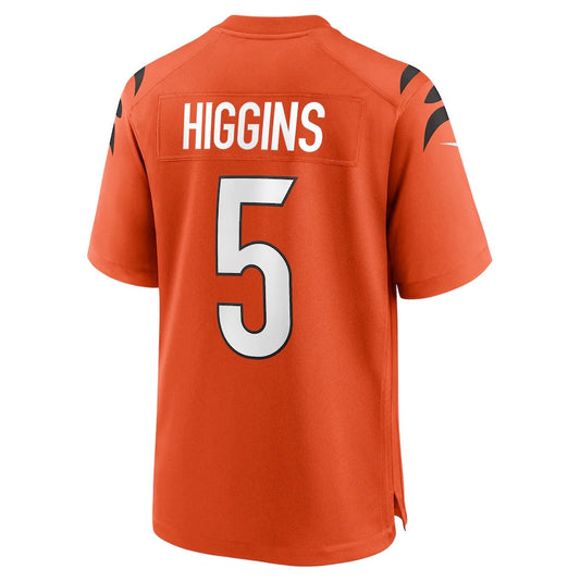 C.Bengals #5 Tee Higgins Orange Alternate Game Player Stitched American Football Jerseys