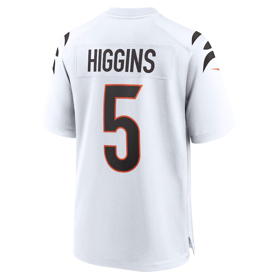 C.Bengals #5 Tee Higgins White Game Stitched American Football Jerseys