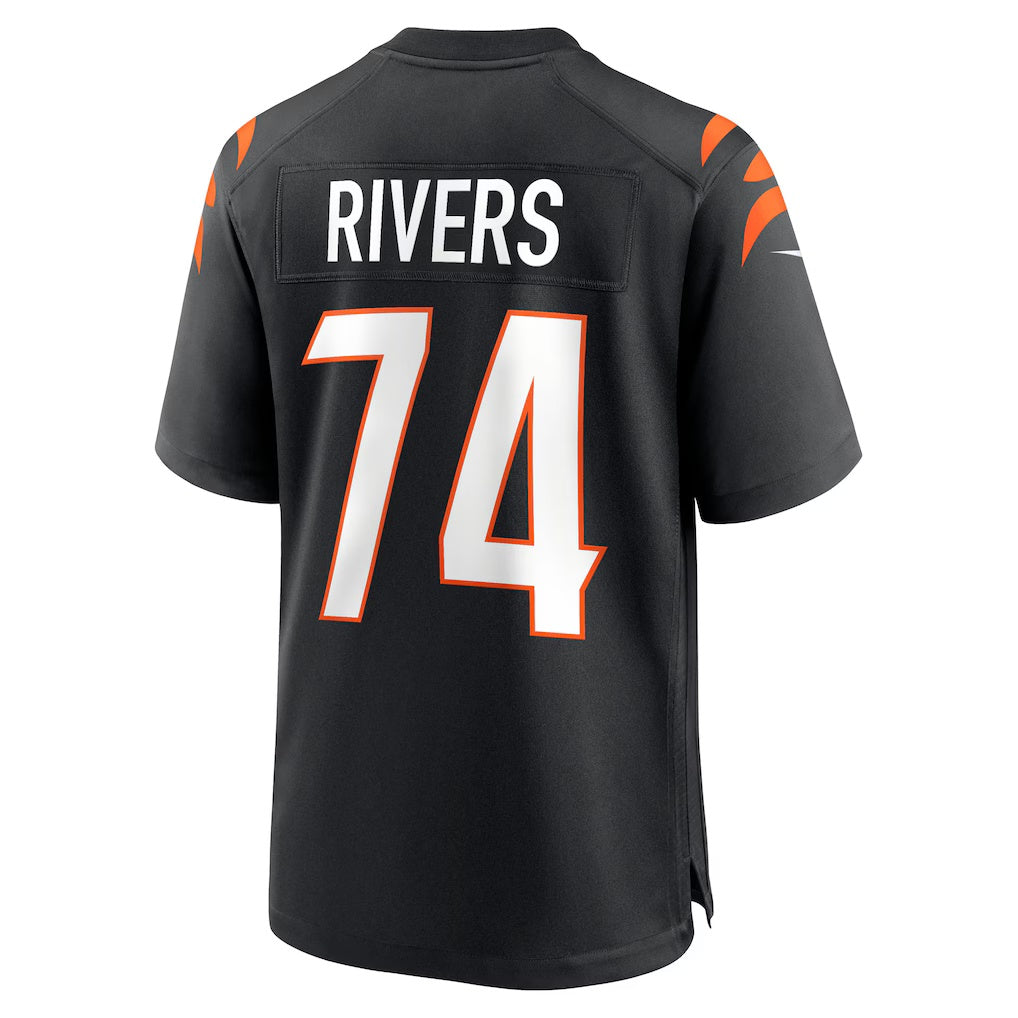 C.Bengals #74 Jalen Rivers Black Team Game American Football Jerseys UNEC