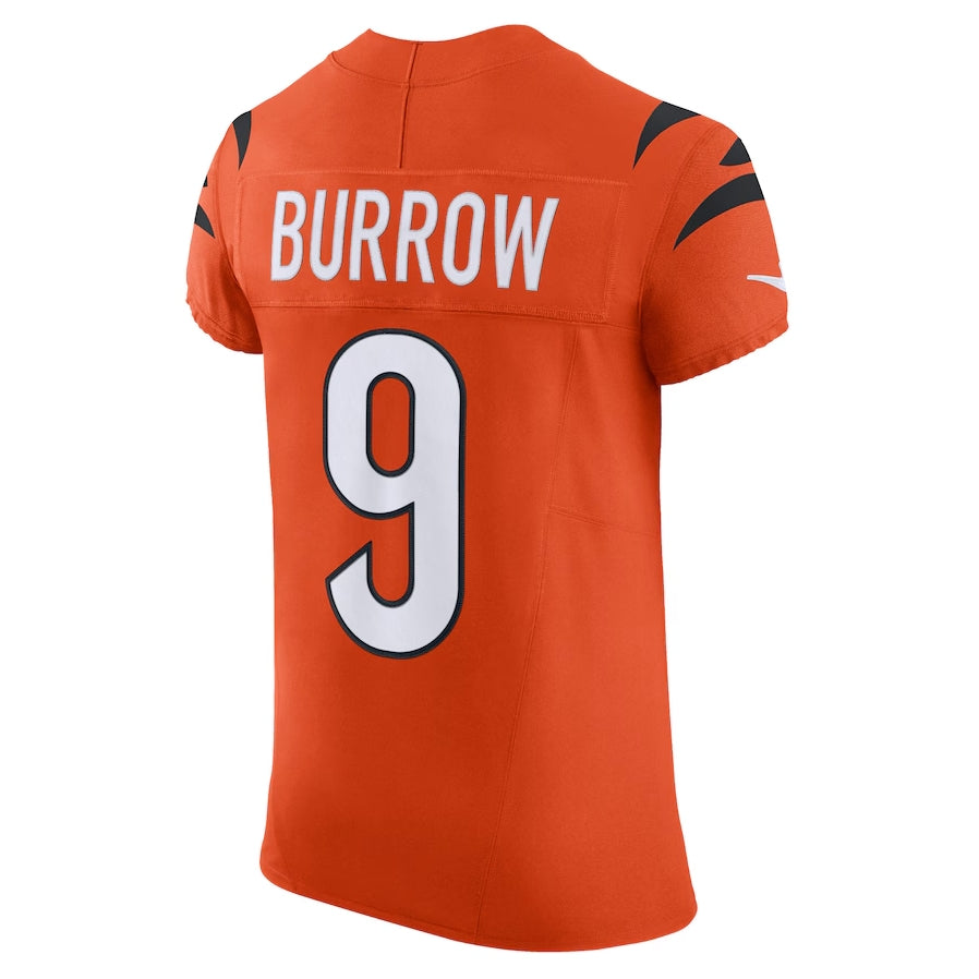 C.Bengals #9 Joe Burrow Orange Vapor F.U.S.E. Elite Stitched American Football Jerseys
