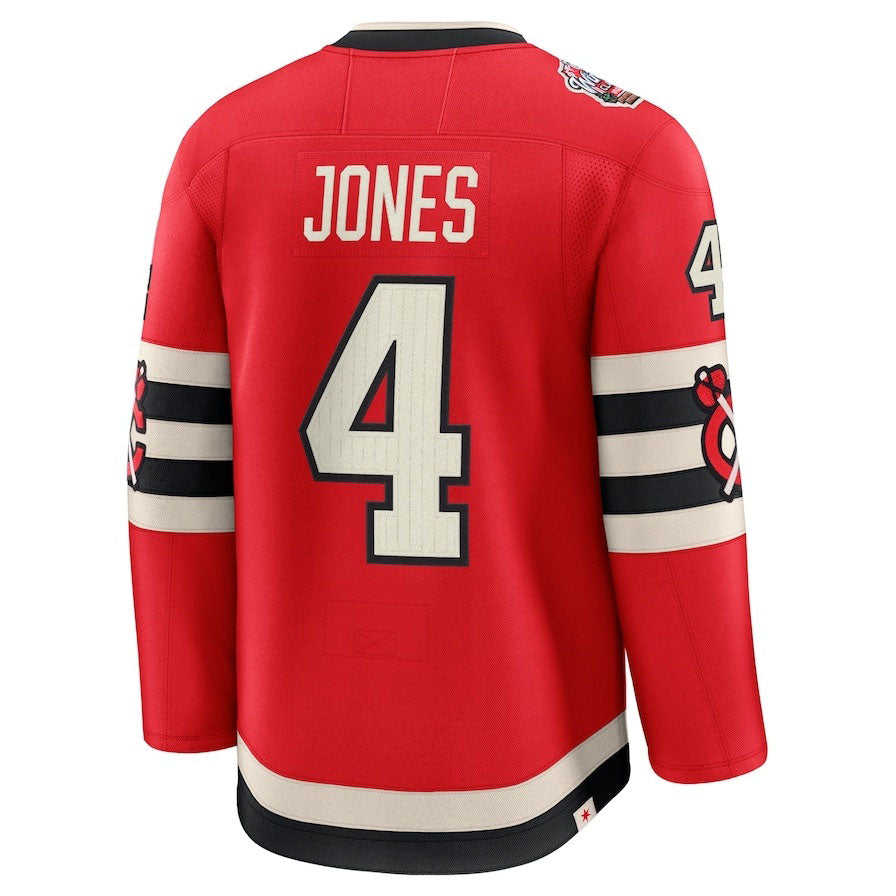 C.Blackhawks #4 Seth Jones Fanatics 2025 Winter Classic Premium Player Jersey - Red Stitched American Hockey Jersey UNEC