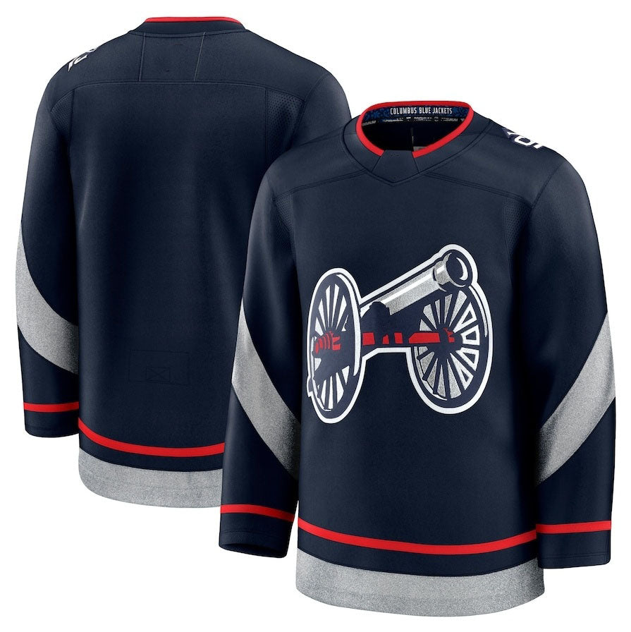 C.Blue Jackets Fanatics 2025 Stadium Series Premium Jersey - Navy Stitched American Hockey Jersey UNEC