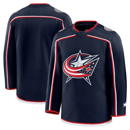 C.Blue Jackets Fanatics Home Premium Jersey - Navy Stitched American Hockey Jersey UNEC