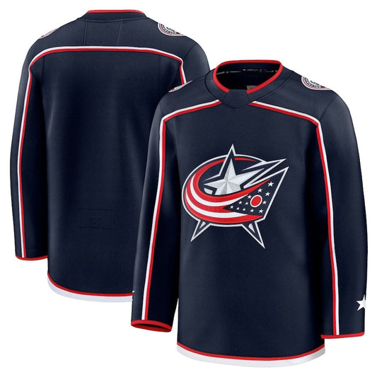 C.Blue Jackets Fanatics Home Premium Jersey - Navy Stitched American Hockey Jersey UNEC
