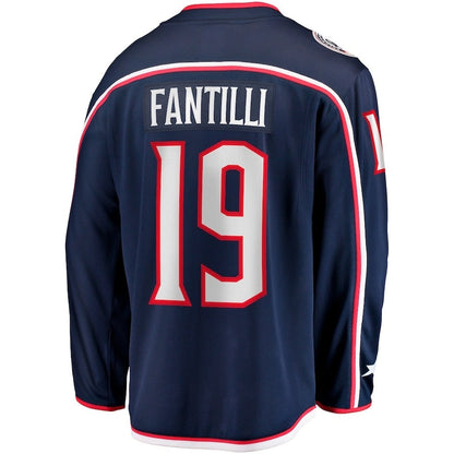 C.Blue Jackets #19 Adam Fantilli Fanatics Home Premier Breakaway Player Jersey - Navy Stitched American Hockey Jersey UNEC