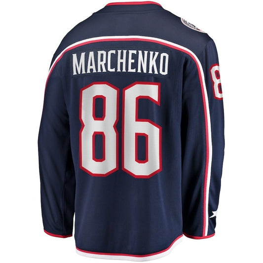 C.Blue Jackets #86 Kirill Marchenko Fanatics Home Breakaway Jersey - Navy Stitched American Hockey Jersey UNEC