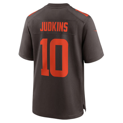 C.Browns #10 Quinshon Judkins Brown Alpha Dawg Game Stitched American Football Jerseys CustomName