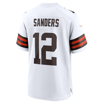C.Browns #12 Shedeur Sanders White 2025 Draft 2nd Alternate Game Stitched American Football Jerseys