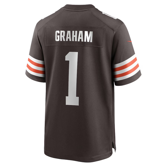 C.Browns #1 Mason Graham Brown 2025 Draft First Round Pick Game Stitched American Football Jerseys