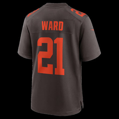 C.Browns #21 Denzel Ward Brown Alpha Dawg Game Stitched American Football Jerseys CustomName