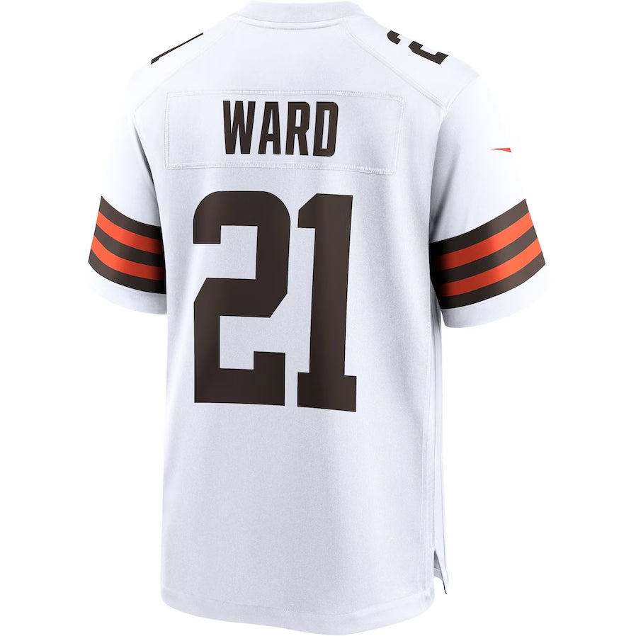 C.Browns #21 Denzel Ward White Game Stitched American Football Jerseys