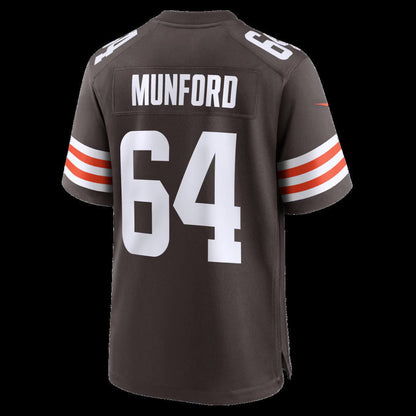C.Browns #64 Thayer Munford Brown Team Game Stitched American Football Jerseys