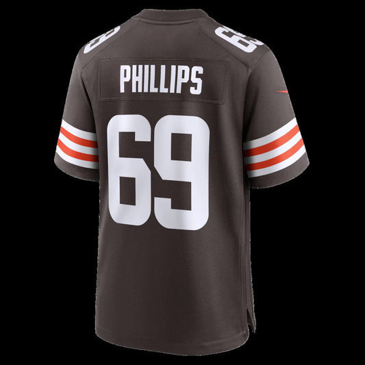 C.Browns #69 Tyre Phillips Brown Team Game Stitched American Football Jerseys UNEC
