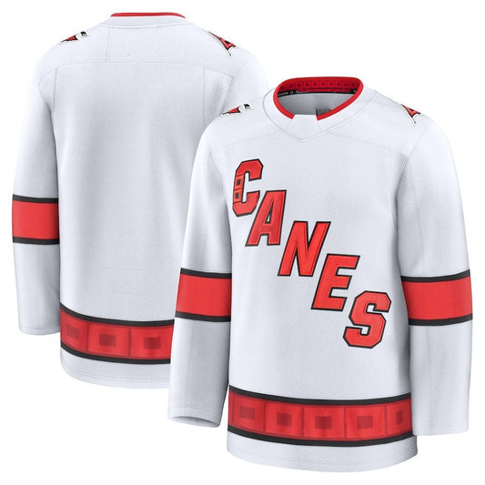 C.Hurricanes Fanatics Away Premium Jersey - White Stitched American Hockey Jersey UNEC
