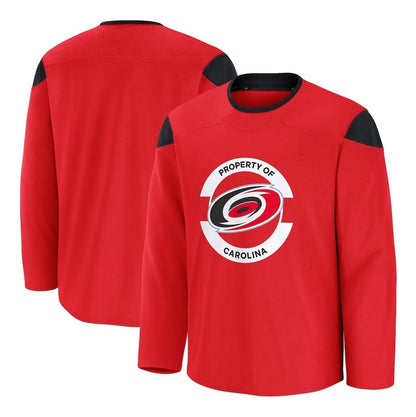 C.Hurricanes Fanatics Home Practice Jersey - Red Stitched American Hockey Jersey UNEC