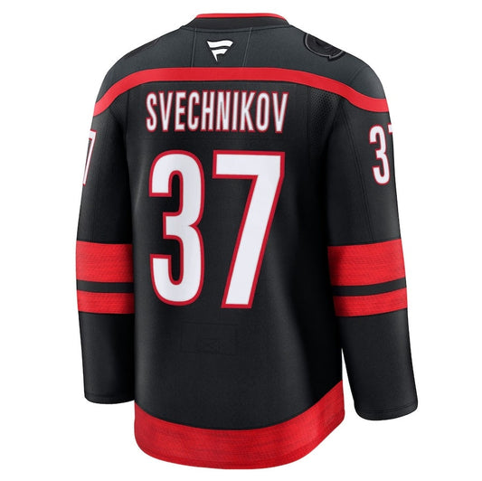 C.Hurricanes #37 Andrei Svechnikov Fanatics Home Premium Jersey - Black Stitched American Hockey Jersey UNEC