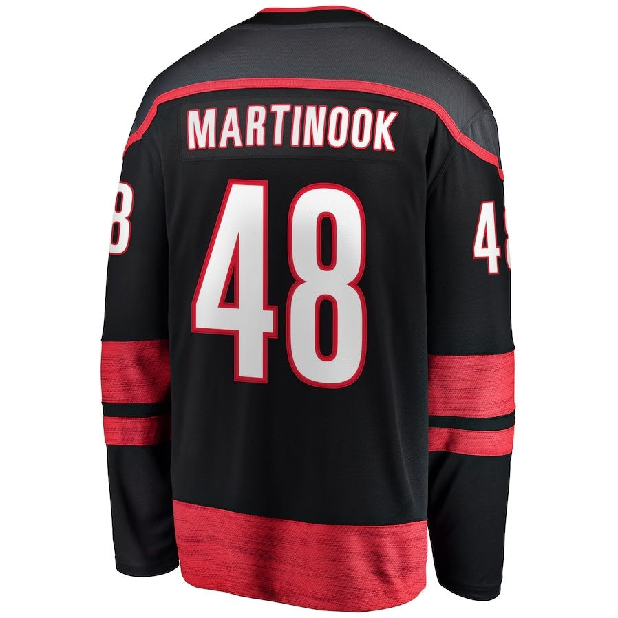 C.Hurricanes #48 Jordan Martinook Fanatics Home Breakaway Jersey - Black Stitched American Hockey Jersey UNEC