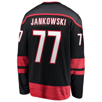 C.Hurricanes #77 Mark Jankowski Fanatics Home Breakaway Jersey - Black Stitched American Hockey Jersey UNEC