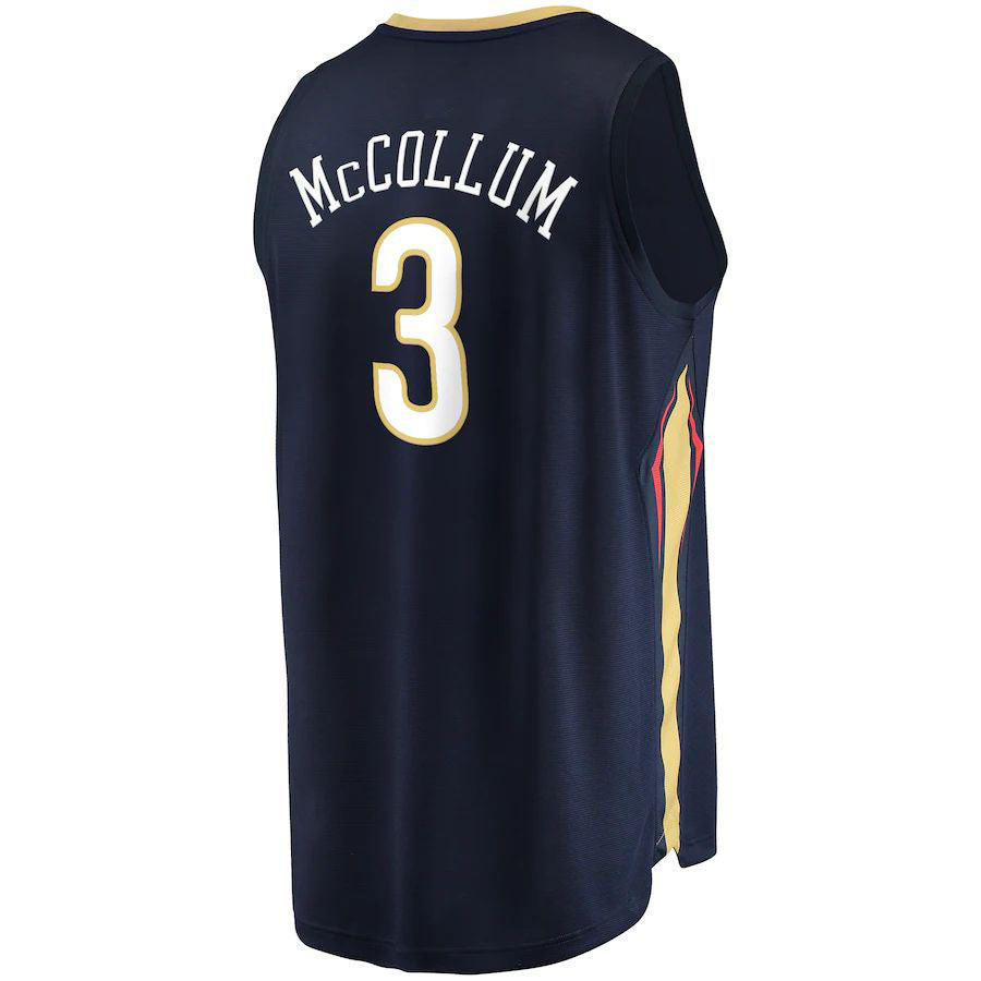 NO.Pelicans #3 C.J. McCollum  Fanatics Branded  2021-22 Fast Break Replica Player Jersey  Navy Stitched American Basketball Jersey UNEC
