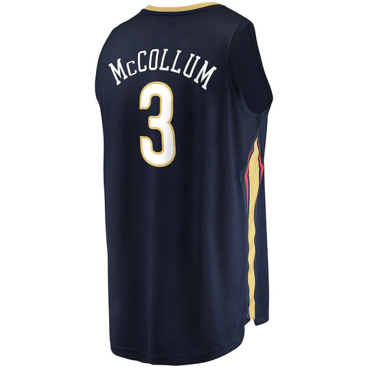 NO.Pelicans #3 C.J. McCollum  Fanatics Branded  2021-22 Fast Break Replica Player Jersey  Navy Stitched American Basketball Jersey UNEC