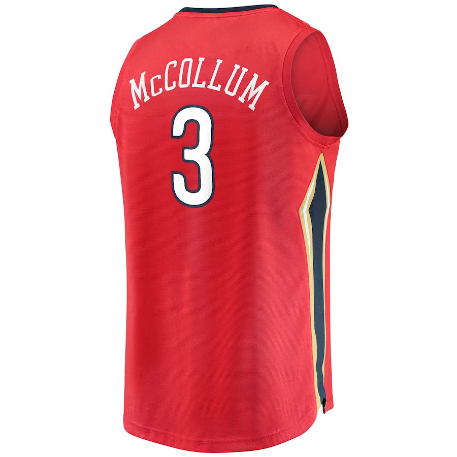 NO.Pelicans #3 C.J. McCollum Fanatics Branded 2022-23 Fast Break Replica Jersey Red Statement Edition Stitched American Basketball Jersey UNEC
