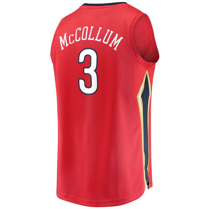 NO.Pelicans #3 C.J. McCollum Fanatics Branded 2022-23 Fast Break Replica Jersey Red Statement Edition Stitched American Basketball Jersey UNEC