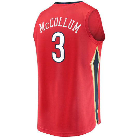 NO.Pelicans #3 C.J. McCollum Fanatics Branded 2022-23 Fast Break Replica Jersey Red Statement Edition Stitched American Basketball Jersey UNEC