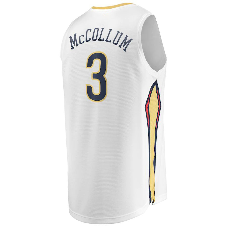 NO.Pelicans #3 C.J. McCollum Fanatics Branded 2022-23 Fast Break Replica Jersey  White Association Edition Stitched American Basketball Jersey UNEC