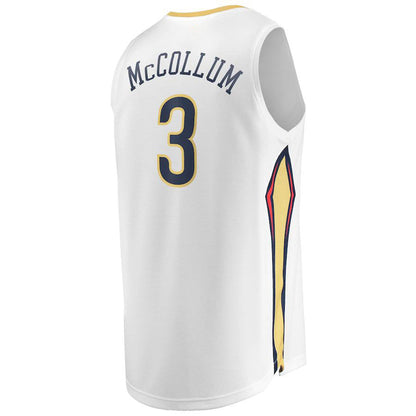 NO.Pelicans #3 C.J. McCollum Fanatics Branded 2022-23 Fast Break Replica Jersey  White Association Edition Stitched American Basketball Jersey UNEC