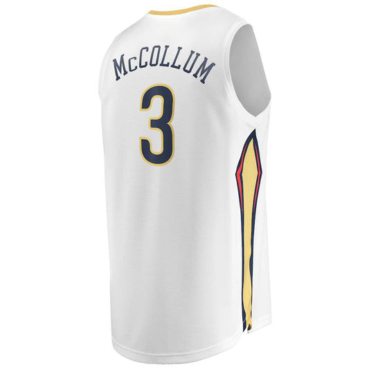 NO.Pelicans #3 C.J. McCollum Fanatics Branded 2022-23 Fast Break Replica Jersey  White Association Edition Stitched American Basketball Jersey UNEC