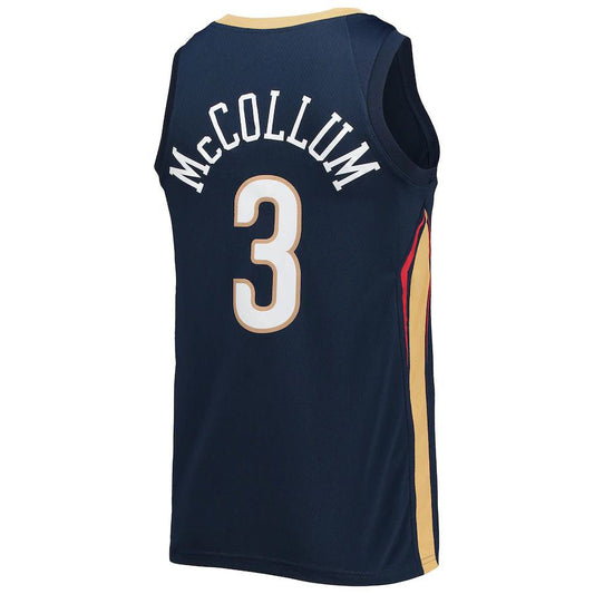 NO.Pelicans #3 C.J. McCollum 2021-22 Swingman Jersey Icon Edition Navy Stitched American Basketball Jersey UNEC
